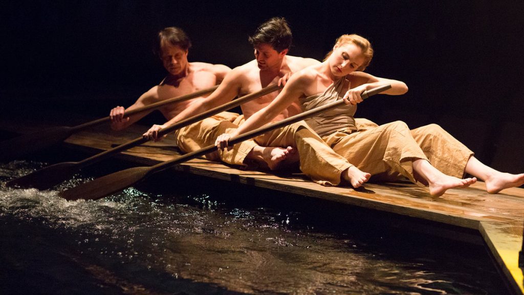 675-150 Christopher Patrick Mullen, Steve Pacek, and Clare O’Malley as sailors in Arden Theatre Company's production of 'Metamorphoses.' (Photo courtesy of Mark Garvin)