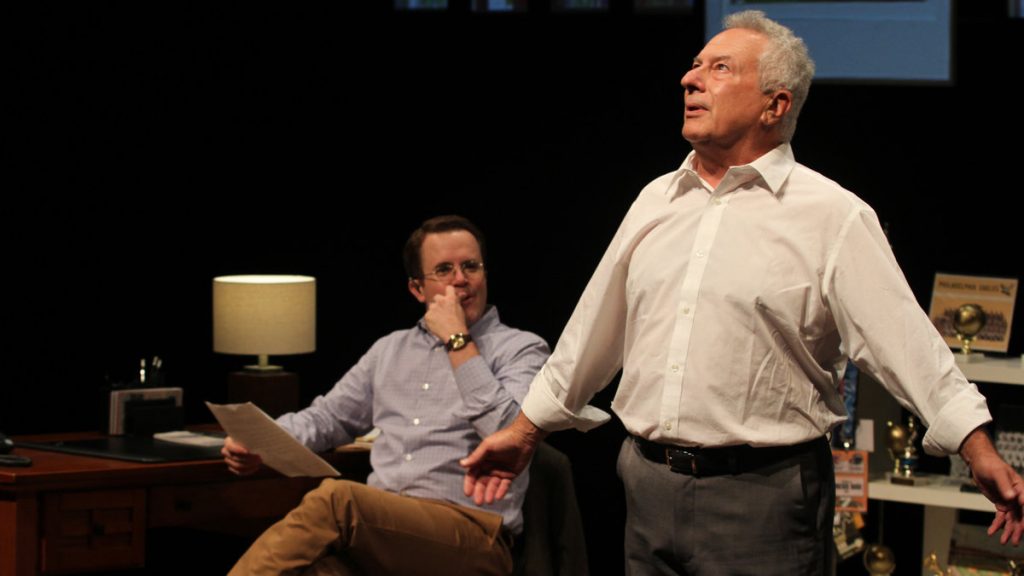 Matt Pfeiffer (left) and Tom Teti in Theatre Exile's production 'Tommy and Me.' (Photo courtesy of  Paola Nogueras)
