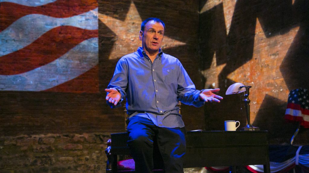 675-17 Colin Quinn in his one-man show, 'Unconstitutional,' which he's performing at Philadelphia Theatre Company.