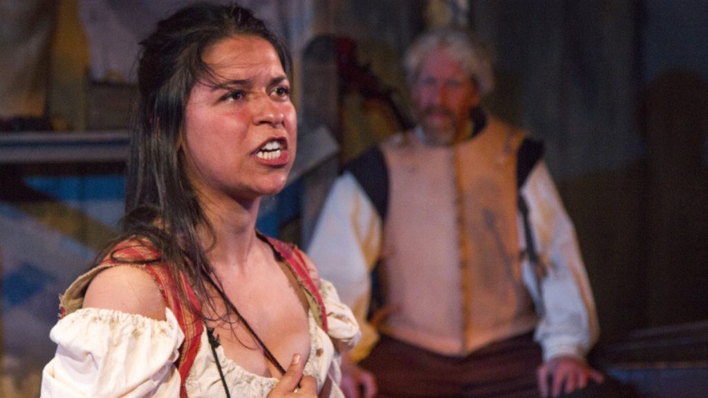 675-3 Maria Konstantinidis and Peter Schmitz in Act II Playhouse's production of 'Man of La Mancha' (Photo courtesy of Bill D'Agostino)