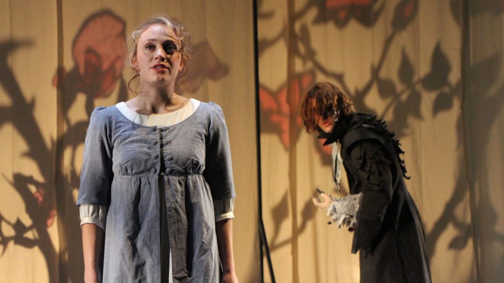 675-71 Emilie Krause as Belle and Matteo Scammell as The Beast in Arden Children’s Theatre production of 'Beauty and the Beast.' (Photo courtesy of Arden Theatre Company)