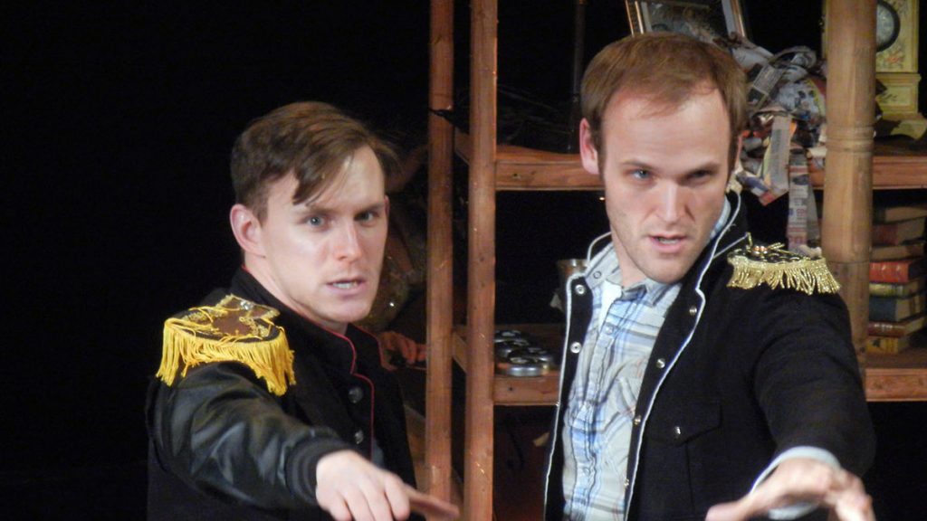 675-90 Ben Michael (left) and Alex Bechtel as two princes in Theatre Horizon's production of 'Into the Woods.' (Photo courtesy of Theatre Horizon)