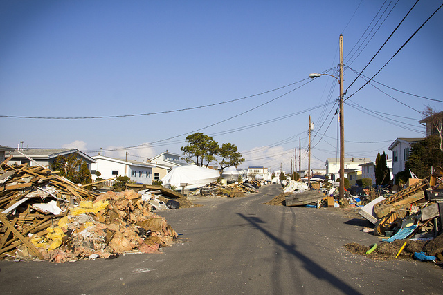  Home contents fill the street in Beach Haven West on December 1, 2012. (Photo: thisisbossi via Flickr) 