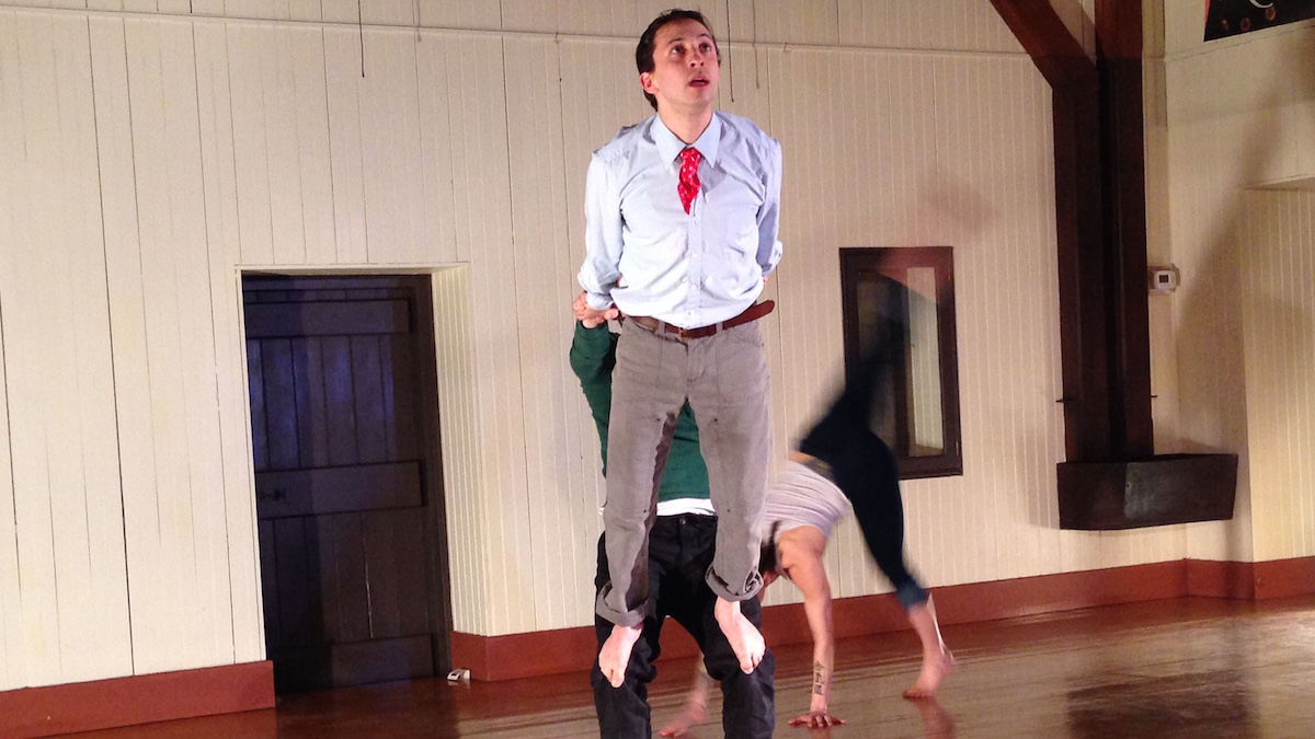  Adam Kerbel in the April Nice and Fresh performance. (Alaina Mabaso/for NewsWorks) 