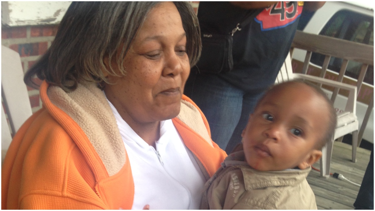  Seen here with her grandson Cameron, 56-year-old Cheryl Allen is home again days after being struck by two stray bullets.(Nichelle Polston/Newsworks) 