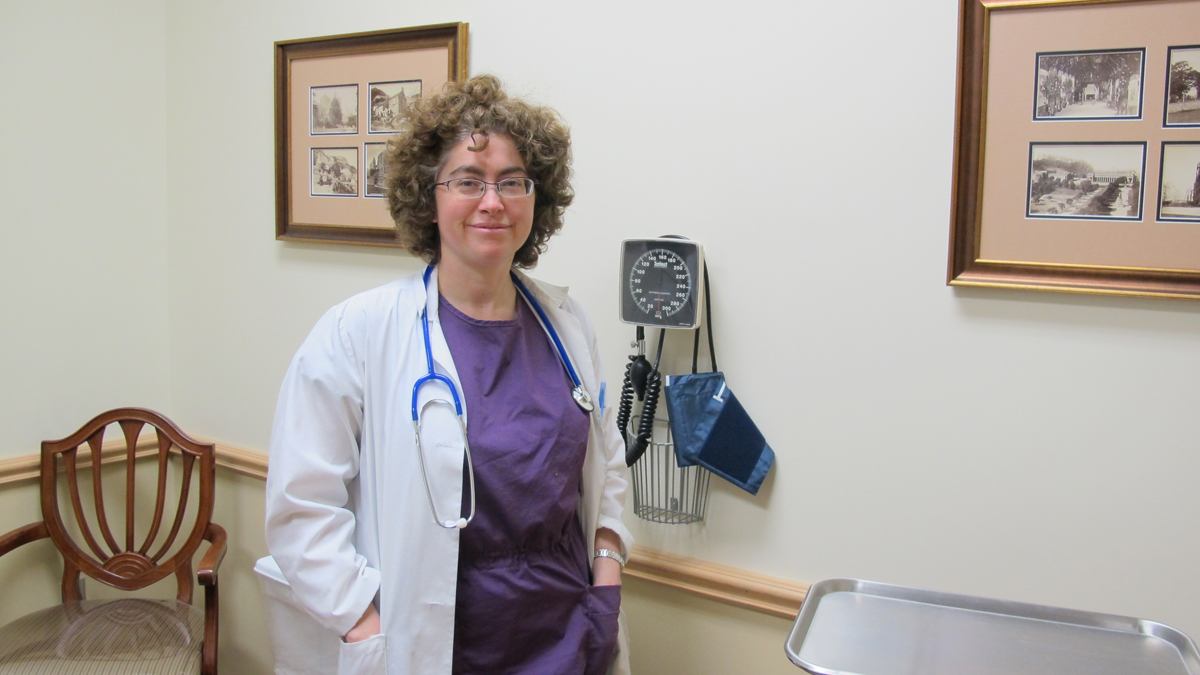  Dr. Amy Pare says she has treated workers and residents who think gas drilling has made them sick. (Susan Phillips/for StateImpact Pennsylvania) 