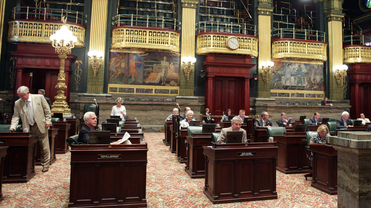  Senators attend a voting session on the floor of the Pennsylvania state Senate at the Capitol in Harrisburg. Only a handful of sessions are expected in September and October.(Carolyn Kaster/AP Photo, file) 