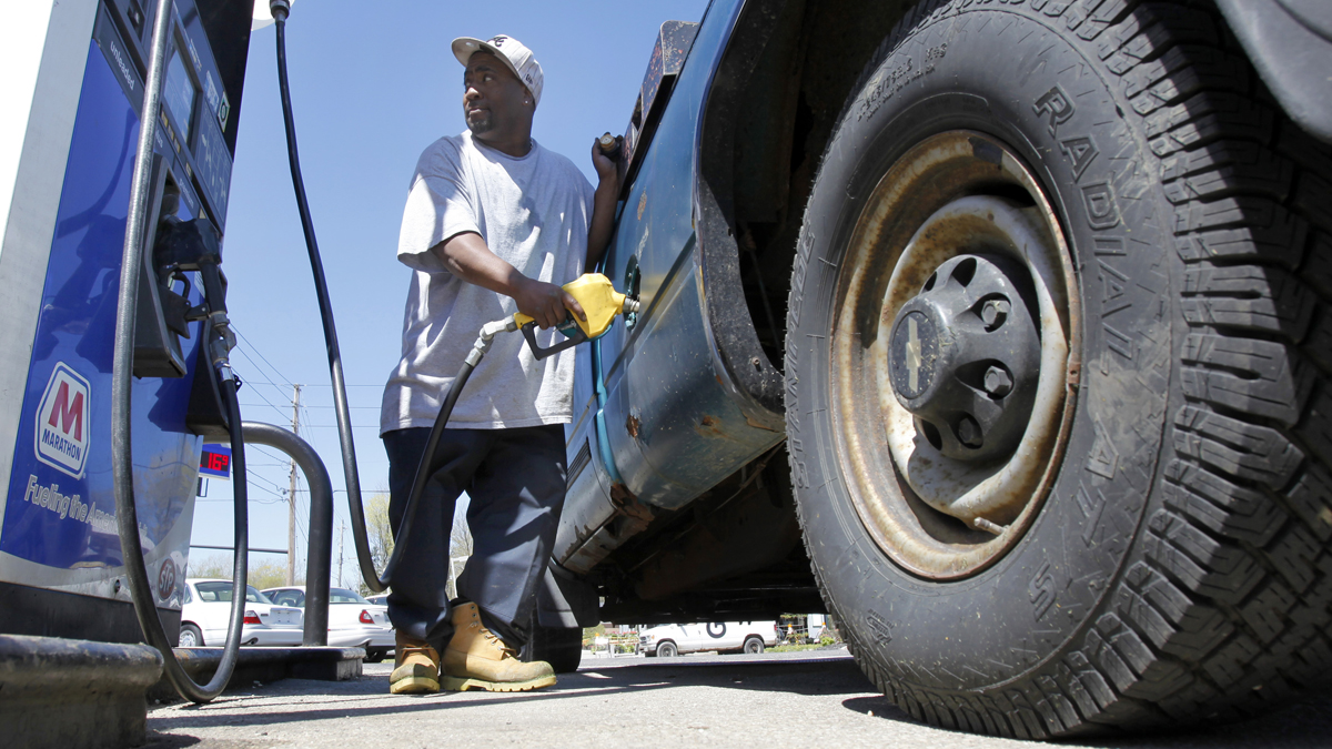  The average cost for a gallon of regular in New Jersey is now $3.23, the lowest for a Labor Day weekend in four years. (AP file photo) 