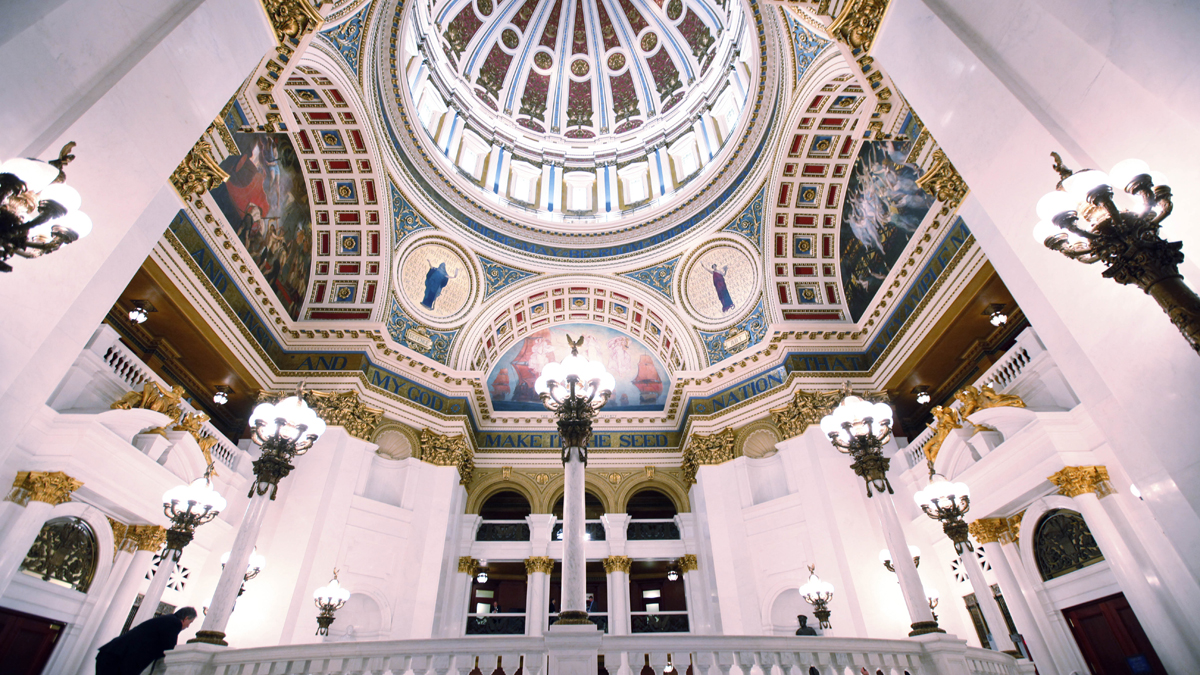  Hundreds of students are expected to rally Monday  in the Capitol Rotunda in Harrisburg to press Pennsylvania legislators on funding for  state universities. (AP file photo) 