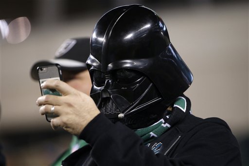  A fan dresses as Darth Vader for last Sunday's Eagles game.(AP Photo/Matt Rourke) 