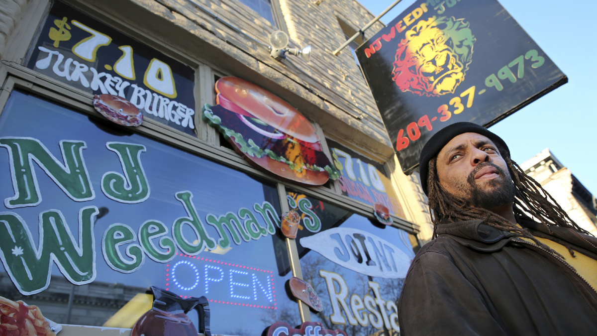  Ed Forchion, a pro-marijuana activist known as NJ Weedman, in front of his store in Trenton. (AP Photo) 