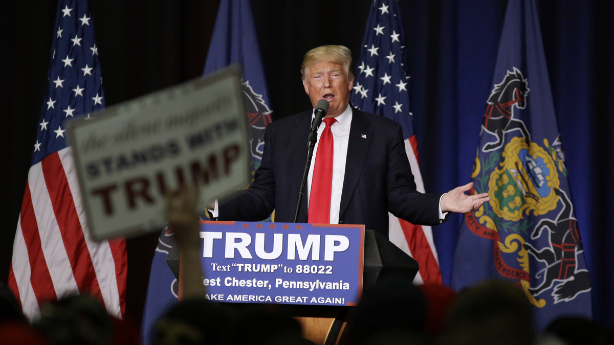 Donald Trump fires up the crowd during a spring  appearance in West Chester