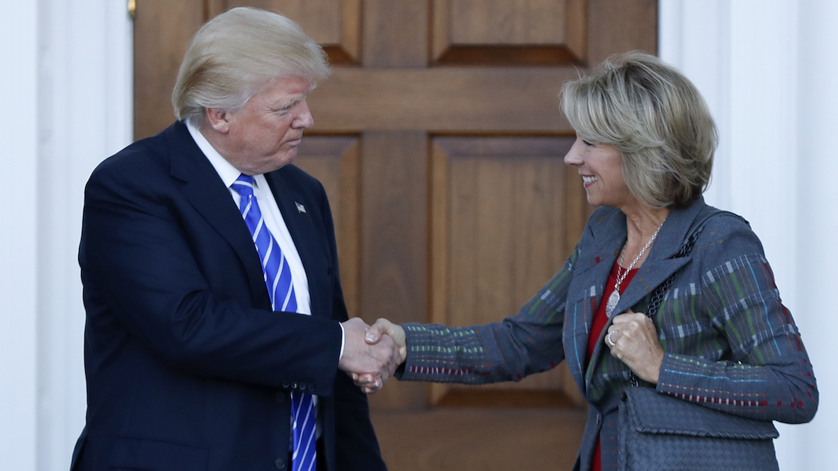 President-elect Donald Trump has tapped Michigan businesswoman Betsy DeVos for Secretary of Education. (AP Photo/Carolyn Kaster)