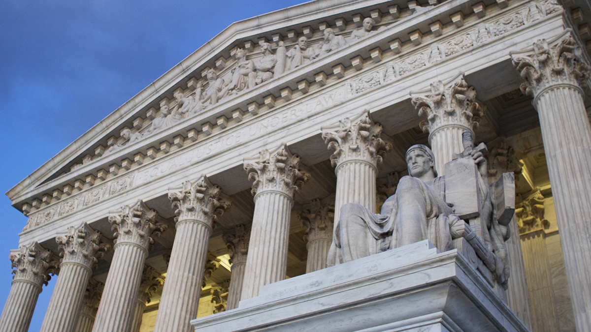  This Saturday, Feb. 13, 2016 photo shows the Supreme Court building at sunset in Washington. On Saturday, the U.S. Marshals Service confirmed that Scalia has died at the age of 79. (AP Photo/Jon Elswick) 