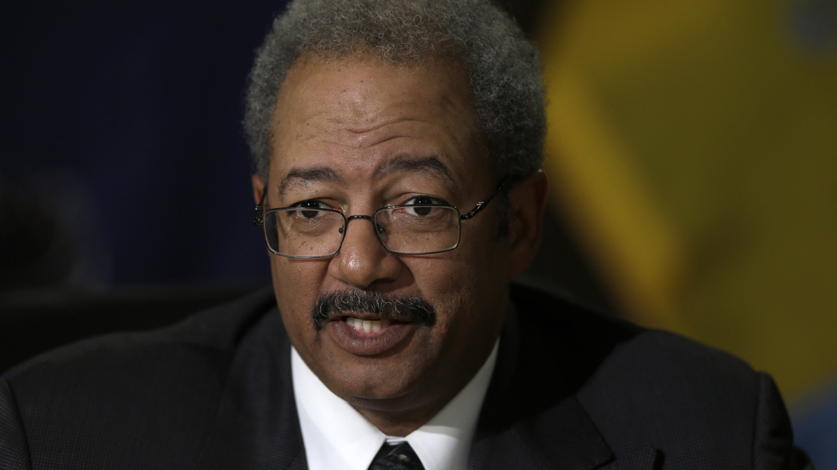  U.S. Rep. Chaka Fattah leaves the federal courthouse in Center City, Philadelphia, after pleading not guilty to racketeering charges in August 2015 (Emma Lee/WHYY) 