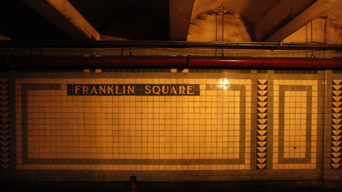  Shown is a wall in the Franklin Square statin which has been closed for decades, in Philadelphia, Monday, Aug. 3, 2009. (Matt Rourke/AP Photo)  