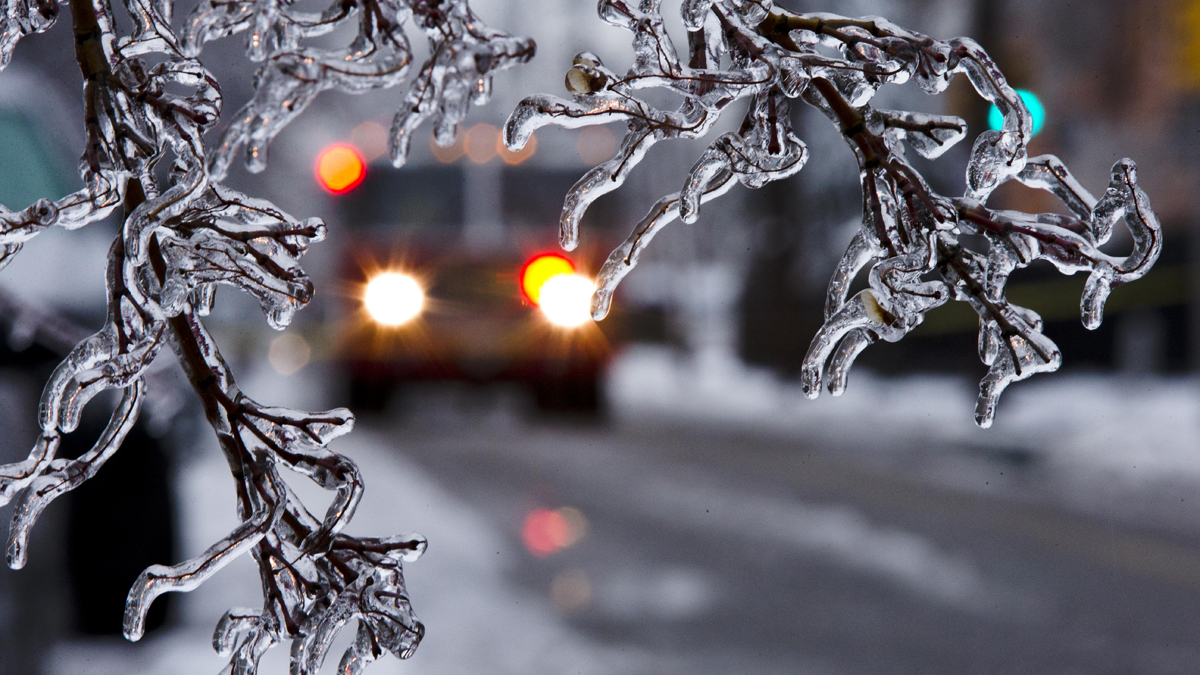  An ice-covered tree limb that took out a utility line blocks the path of a firetruck after a winter storm Wednesday, Feb. 5, 2014, in Philadelphia. (Matt Rourke/AP Photo, file) 