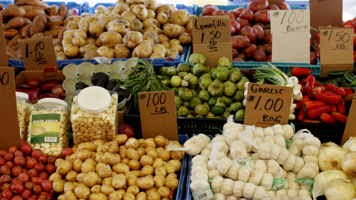  Vegetables are displayed at a vendors stand at the Italian Market in Philadelphia. (Matt Rourke/AP Photo, file) 