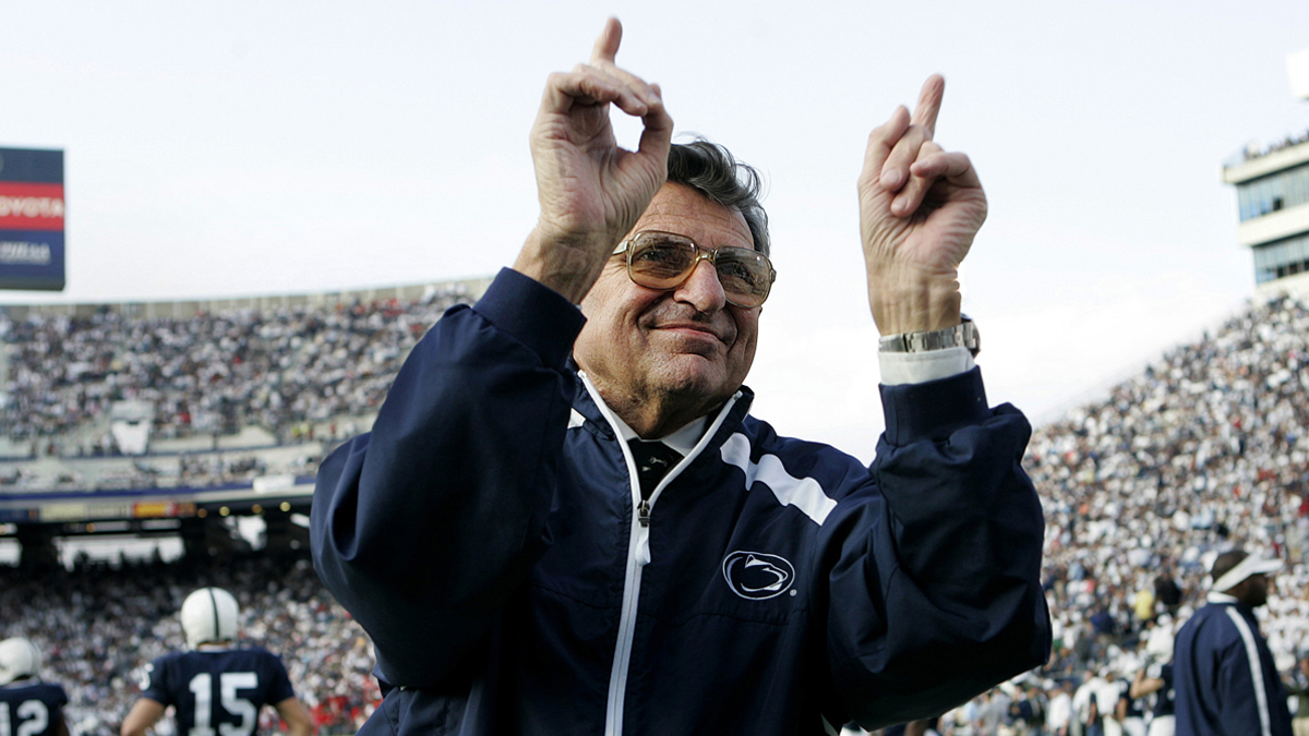 The late Penn State head coach Joe Paterno pictured at Beaver Stadium in State College, Pa., on Saturday, Aug. 12, 2006 (Carolyn Kaster/AP Photo, file) 