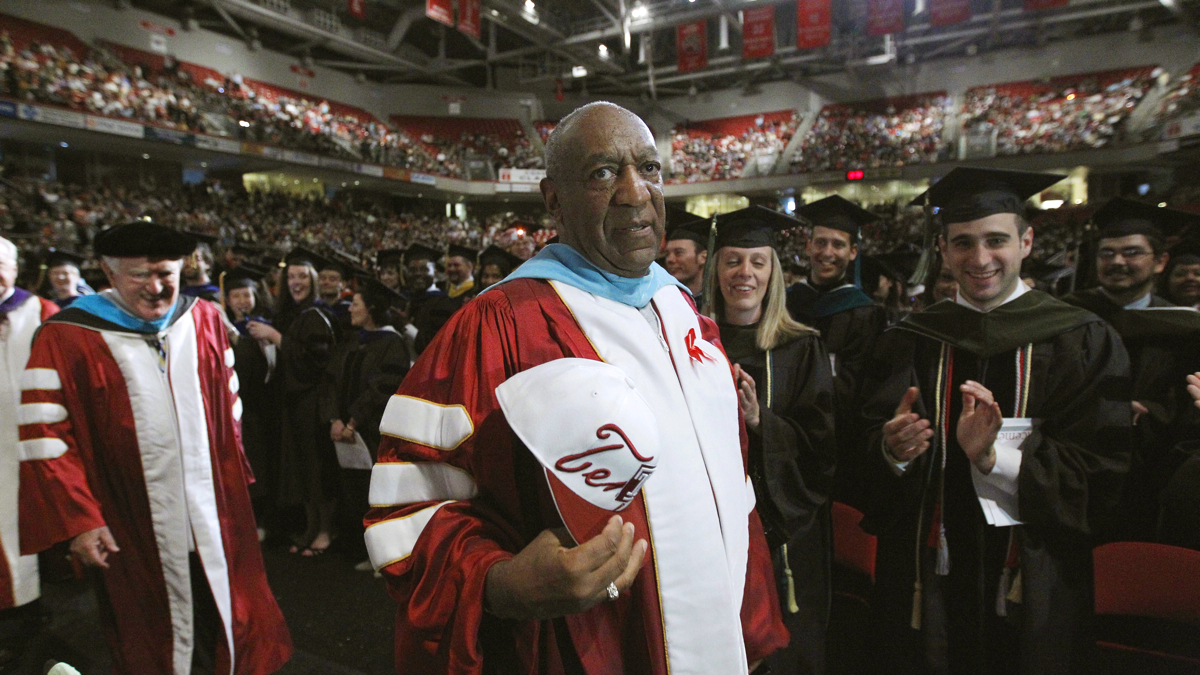  Comedian Bill Cosby appears at Temple University's commencement in Philadelphia in 2011. (AP Photo/Matt Rourke, File) 