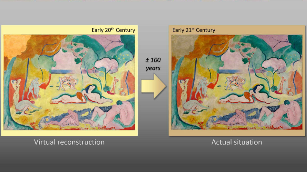  (Images illustrate a virtual reconstruction (left) and the actual condition (right) of 