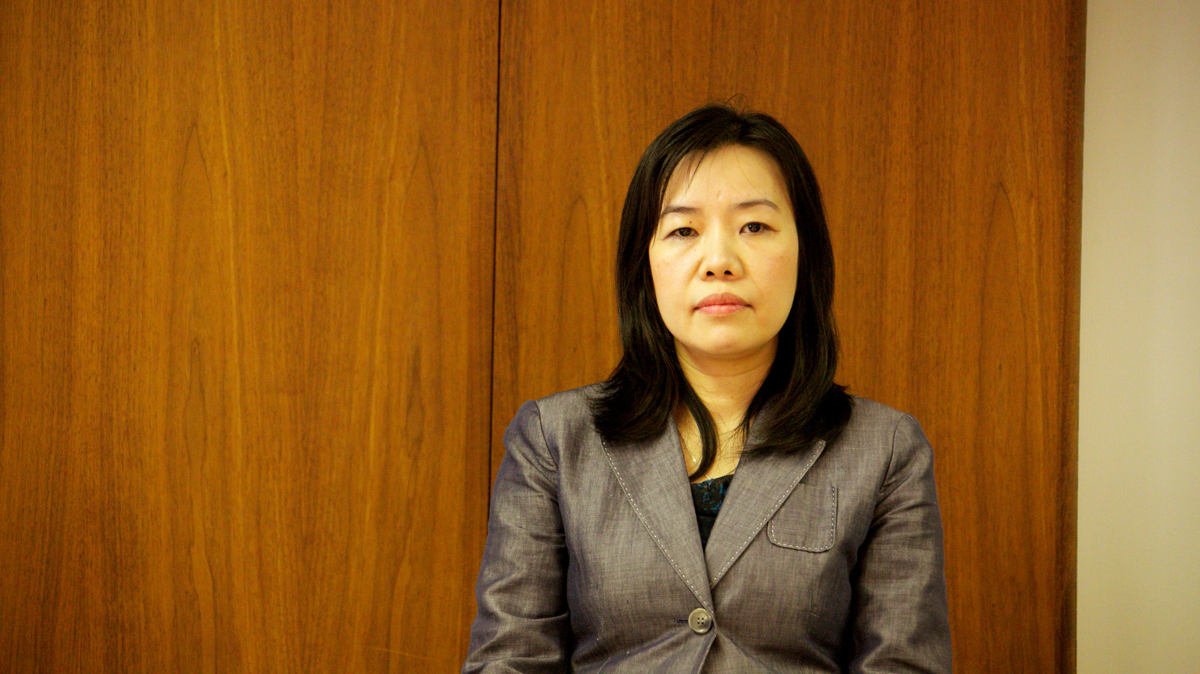  Hong Nguyen attempted to vote on voting day but her voting booth didn’t have translator to assist with the process. (Nathaniel Hamilton/for NewsWorks) 