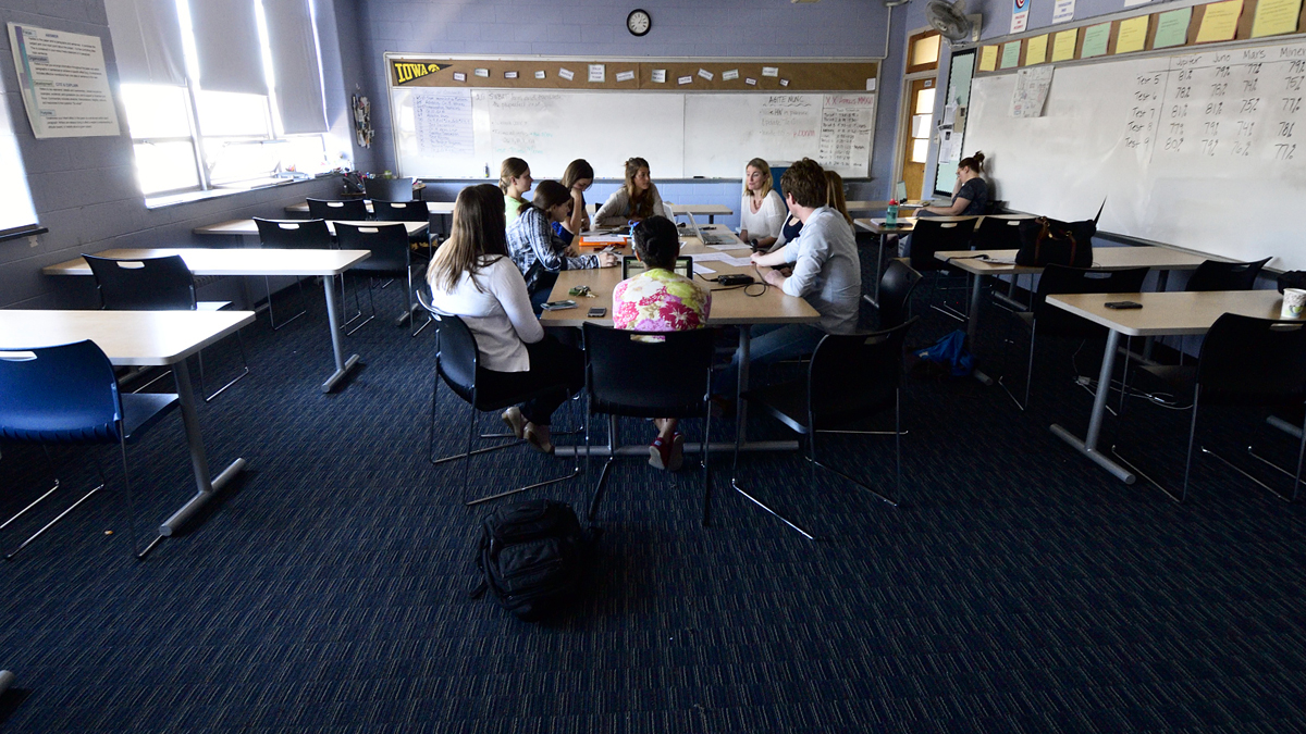 Cristo Rey faculty get one full day a week to collaborate and strategize about how to meet the specific needs of individual students. (Bas Slabbers/for WHYY)