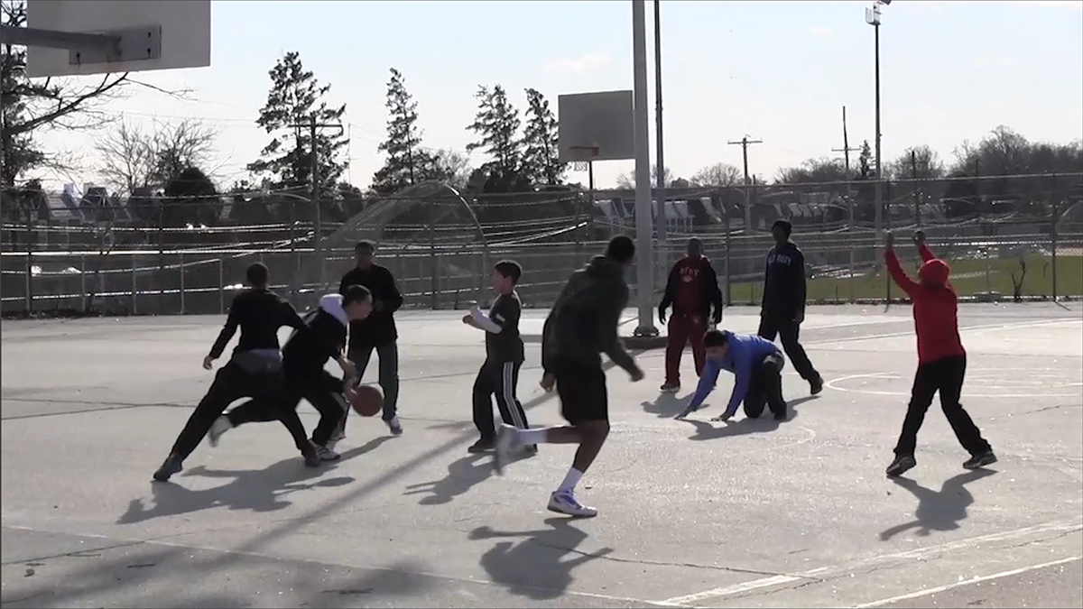  Boys playing basketball at Simons Recreation Center (Solomon Jones/ for Newsworks) 