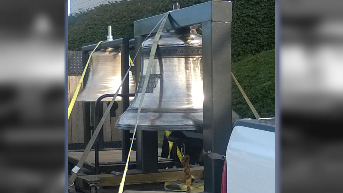  The two Bells of Remembrance that will be heard in Franck's Le chasseur maudit. in the Delaware Symphony's opening concert of the 2015-16 Season, Friday, September 11, 2015, at the Grand Opera House in Wilmington, DE.(photo courtesy of Delaware Symphony Orchestra) 