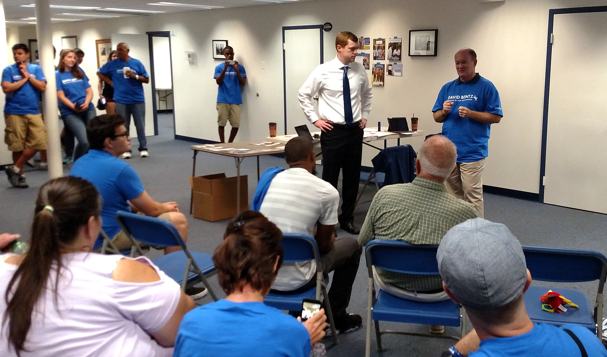  Democrat David Bentz celebrated his election win with U.S. Sen. Chris Coons.  