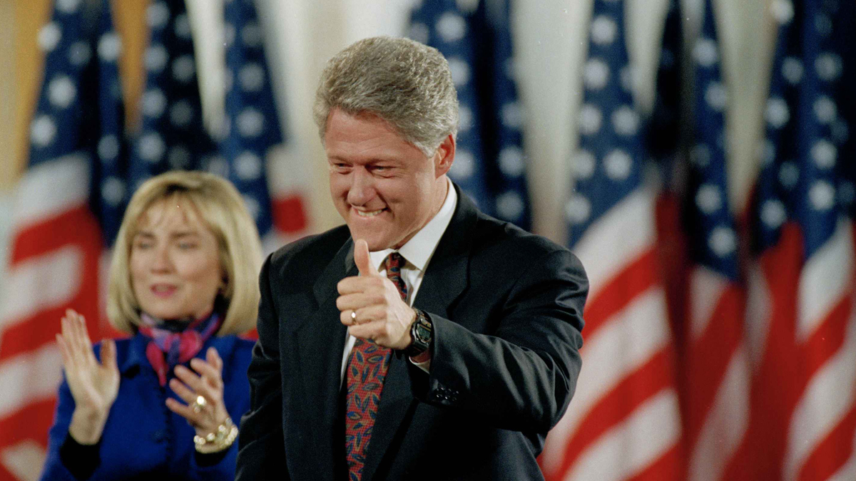 Bill and Hillary Clinton are shown the day after the 1992 presidential election in Little Rock, Ark. (AP Photo/Doug Mills, file) 
