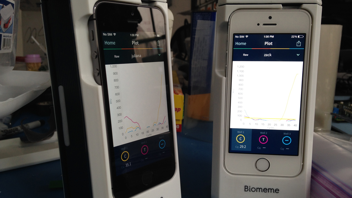 Biomeme's PCR units hold the promise of at-home genetic testing. (Charlie Kaier/for WHYY)