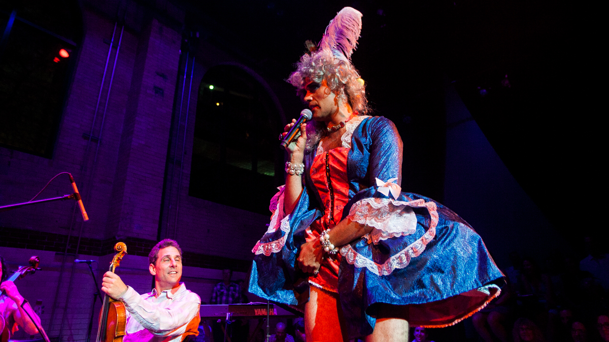  Martha Graham Cracker performed with members of the Philadelphia Orchestra Friday, and then with her band, at the newly opened Fringe Arts Building. (Brad Larrison/for NewsWorks) 