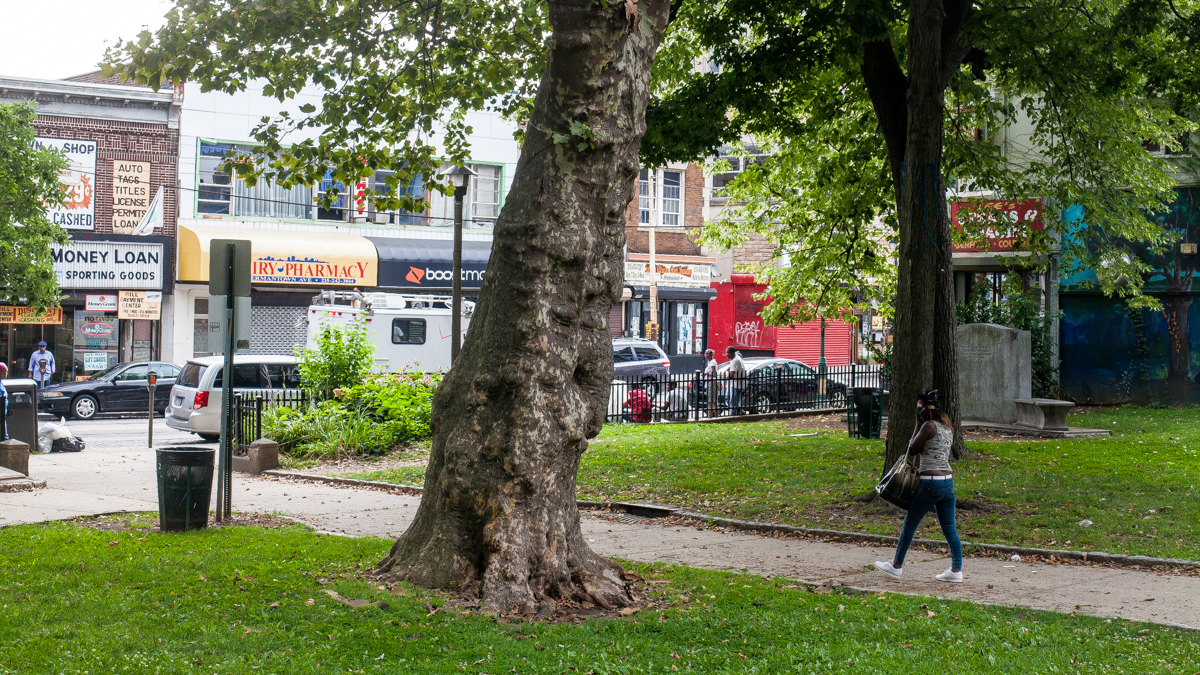  Concerns about loitering in Vernon Park arose again after a recent shooting there. (Brad Larrison/for NewsWorks) 