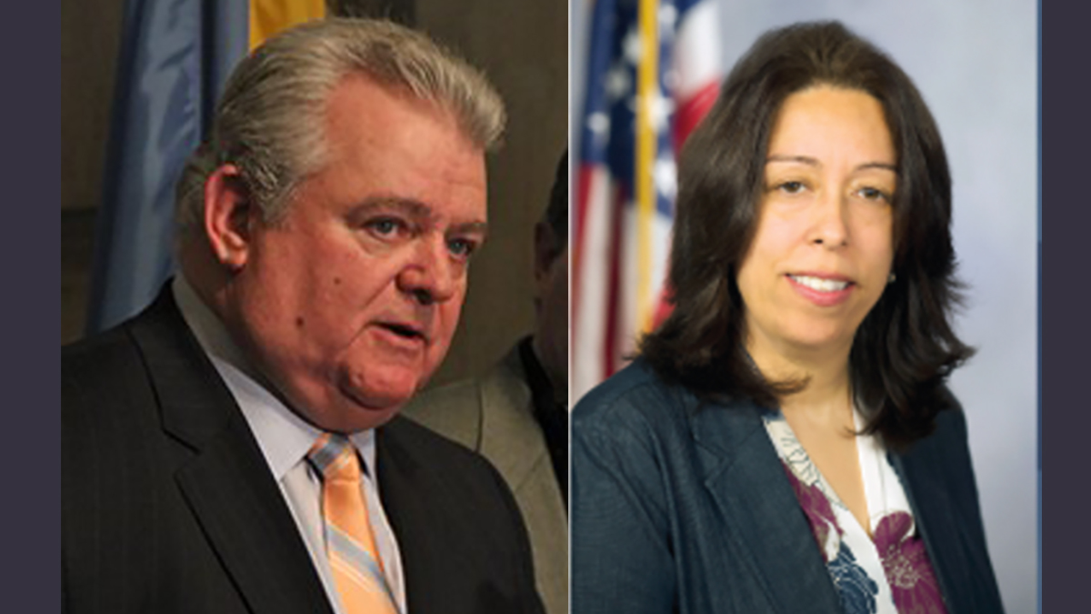 US Congressman Bob Brady on left (Emma Lee/WHYY) and State Rep. Leslie Acosta (image via pahouse.com)