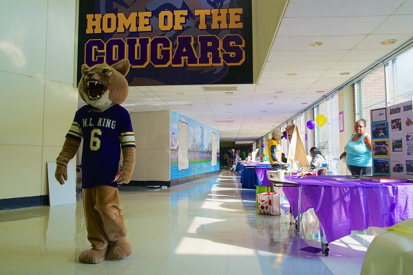  A scene from the start of the 2012 school year at MLK High School. Many students from the shuttered Germantown High have elected to begin attending MLK this year. (Bas Slabbers/for NewsWorks, file) 