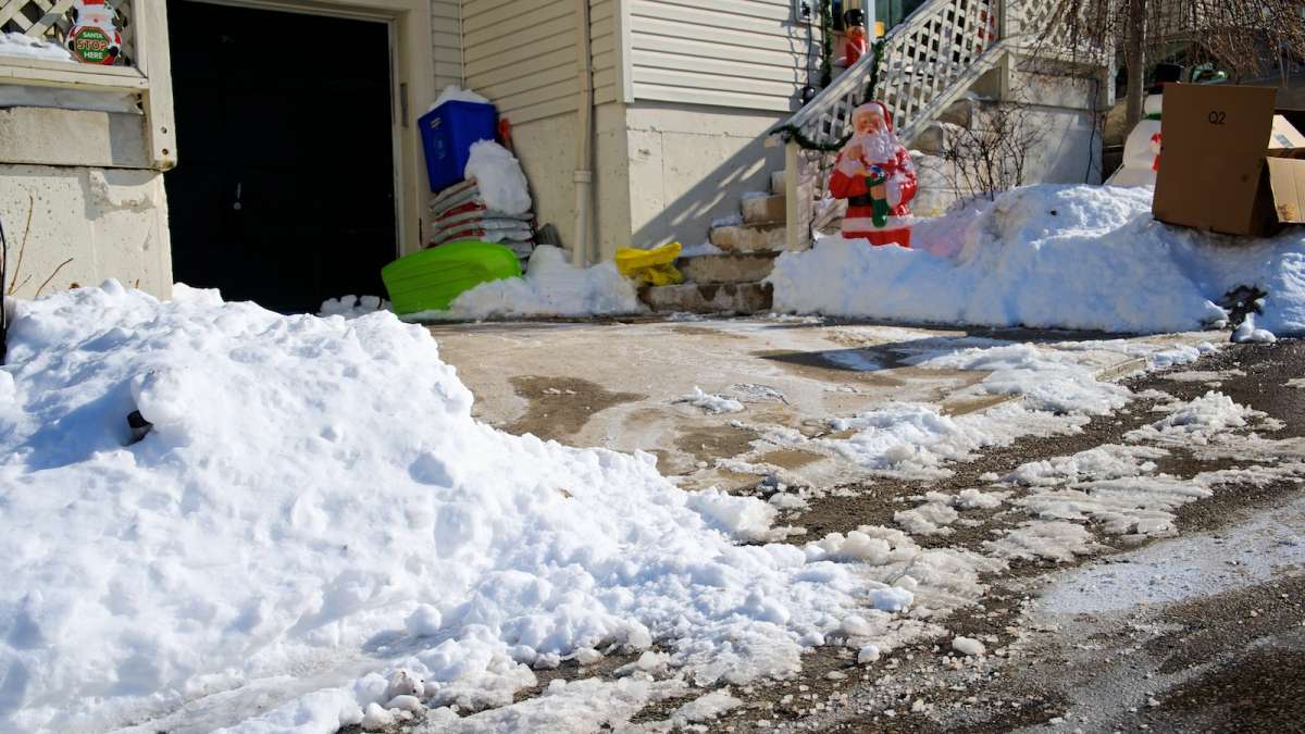  A green sled (pictured) was used in the delivery of baby Bella Sophia Bonanni. It still sits in front of the family's home a day later. (Bas Slabbers/for NewsWorks) 