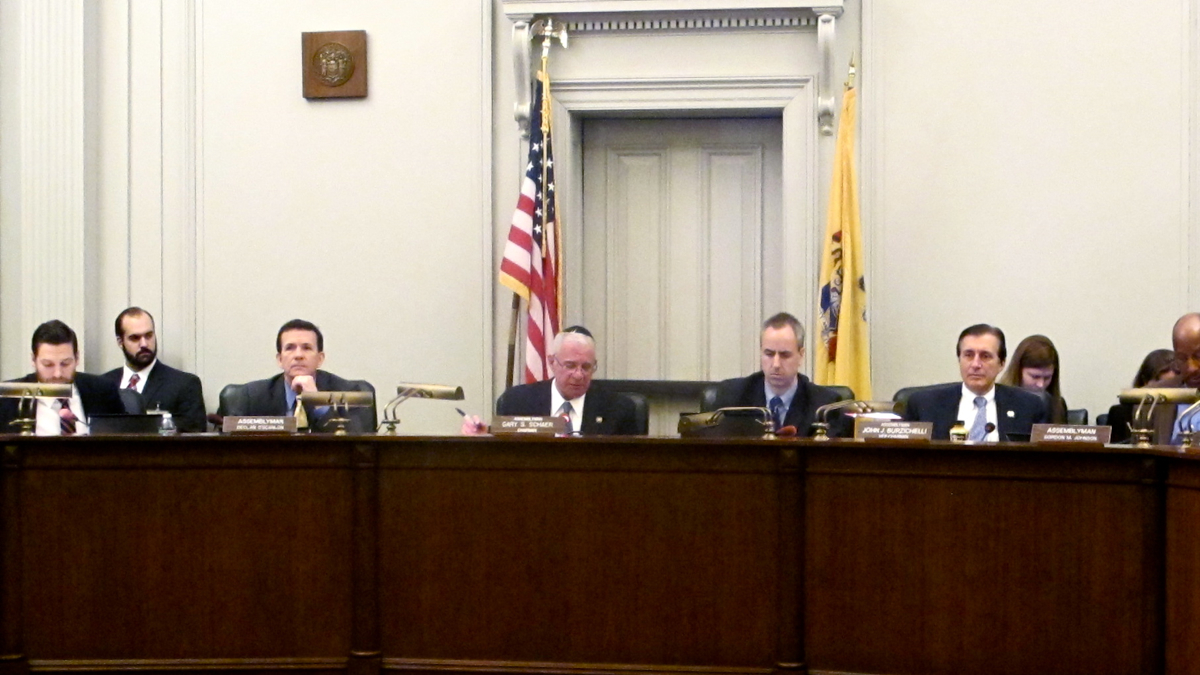 The New Jersey Assembly Budget Committee holds a hearing on Gov. Chris Christie's proposed $34.8 billion budget plan. (Phil Gregory/WHYY)