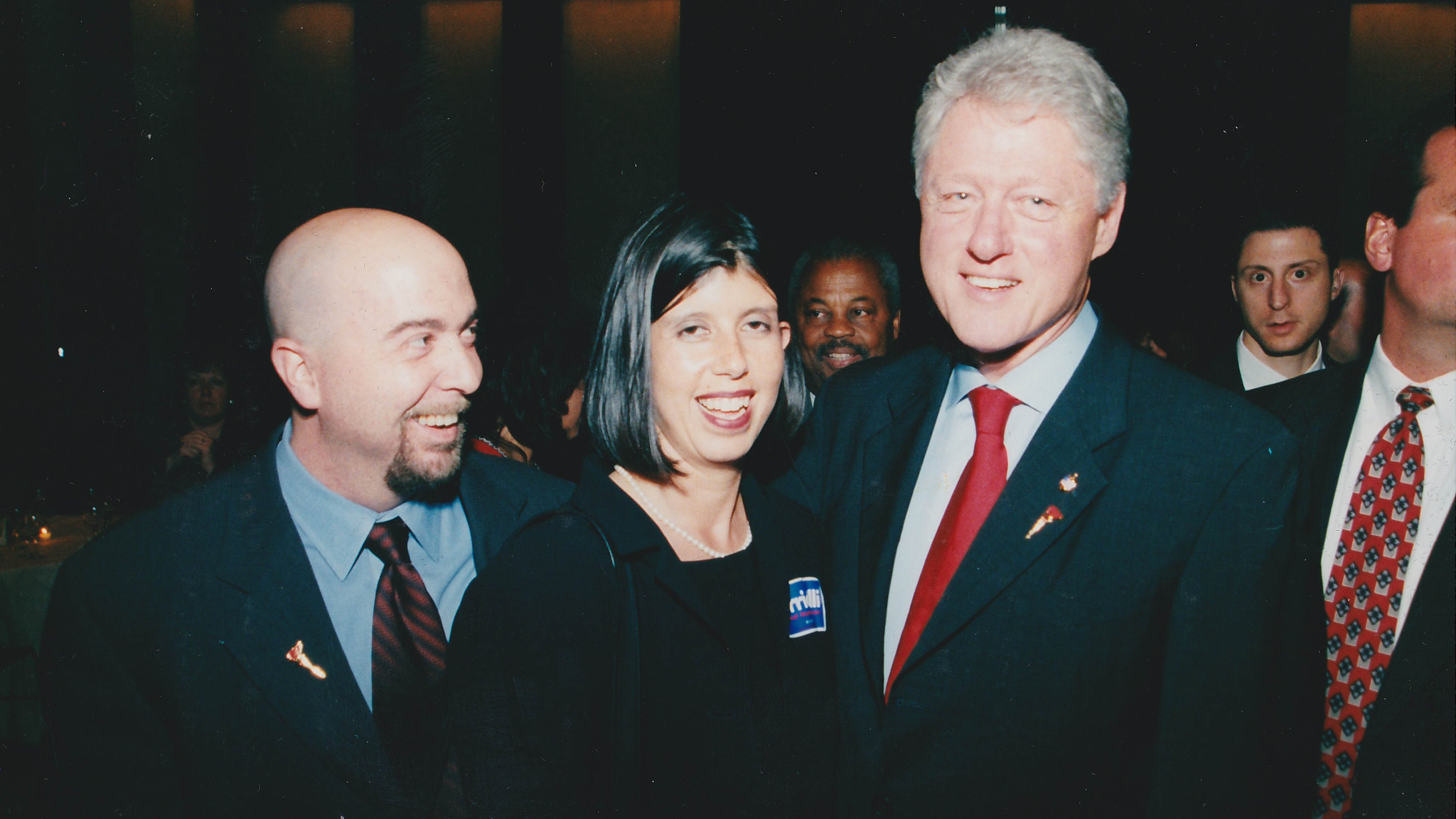 Campaign worker Ken Snyder (left)