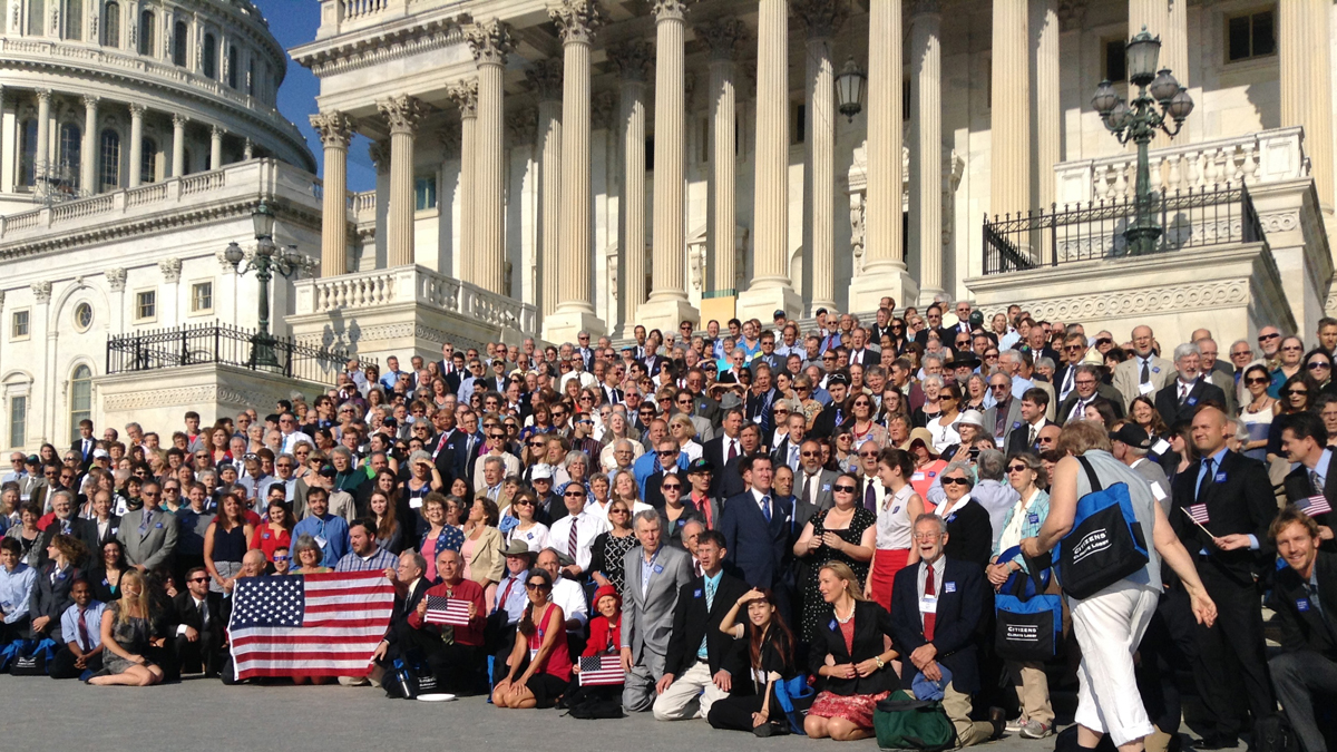  Citizens' Climate Lobby volunteers met with 500 congressional offices in June to push for climate change legislation. (Image courtesy of Citizens' Climate Lobby) 
