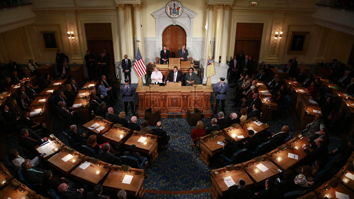 Gov. Chris Christie tells a joint session of the New Jersey Legislature Tuesday that addiction is the single most important issue he wants to address in this final year of his second term. (Tim Larsen/Governor's Office)