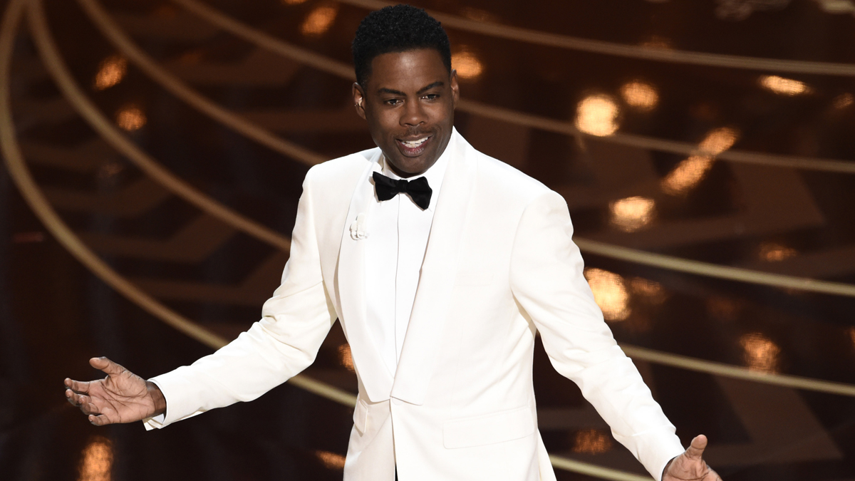 Host Chris Rock speaks at the Oscars on Sunday