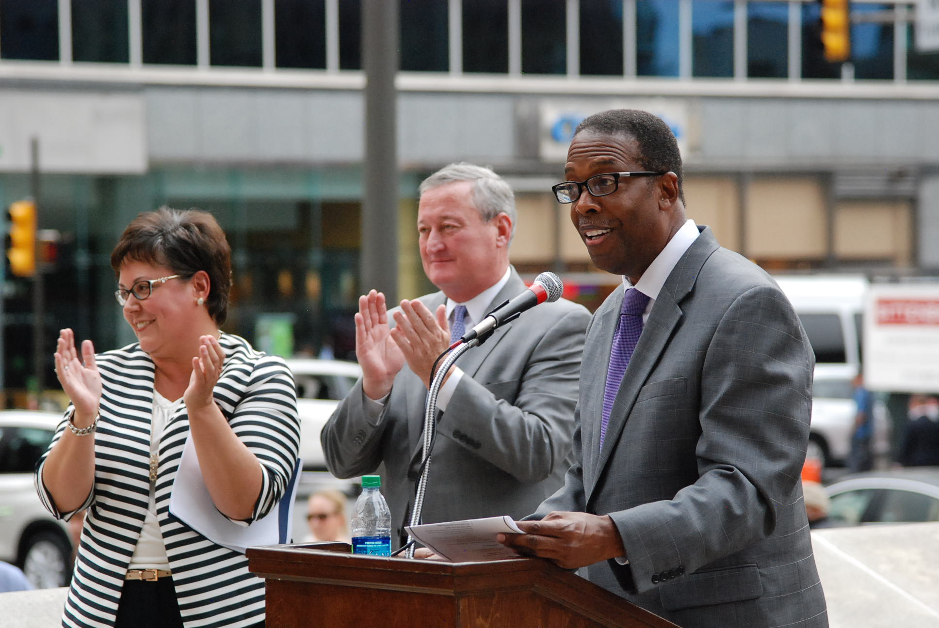 Commissioner of Parks and Recreation Kathryn Ott Lovell (from left)