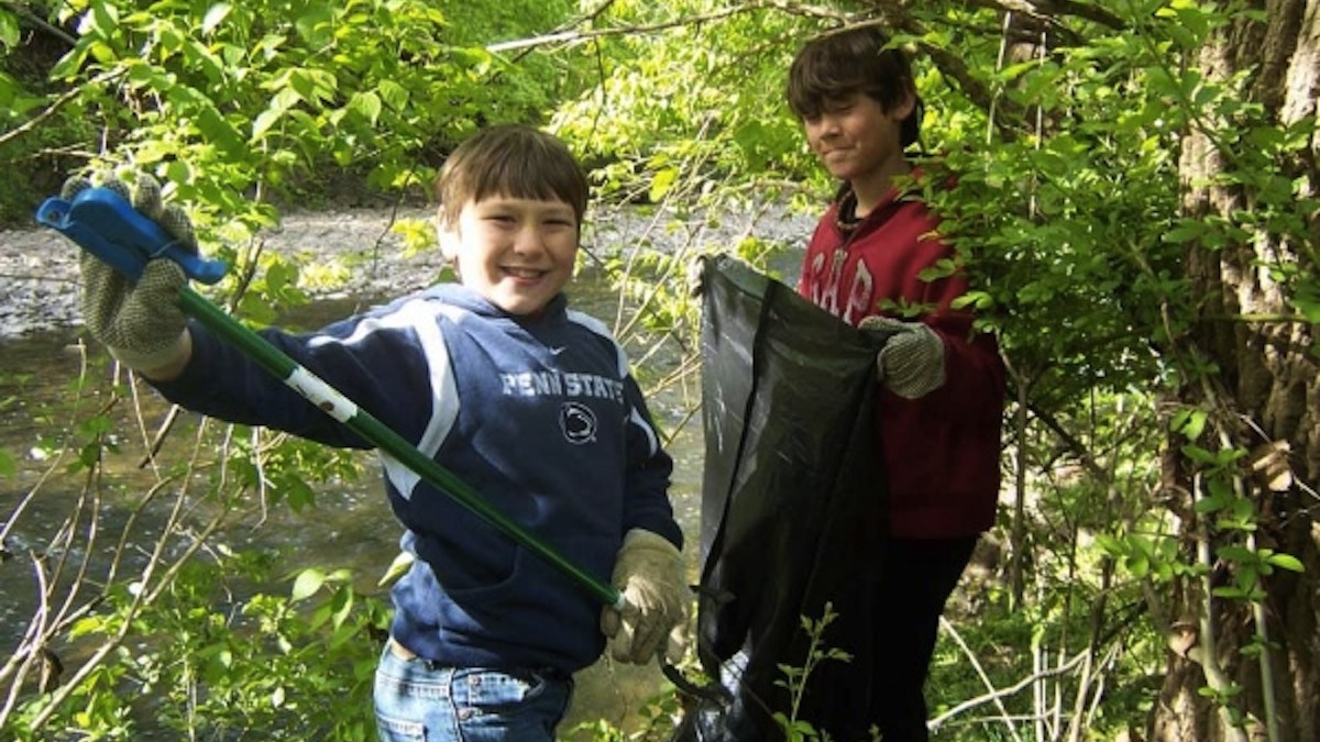  A 2012 clean-up in the Wissahickon. (Courtesy of Friends of the Wissahickon) 
