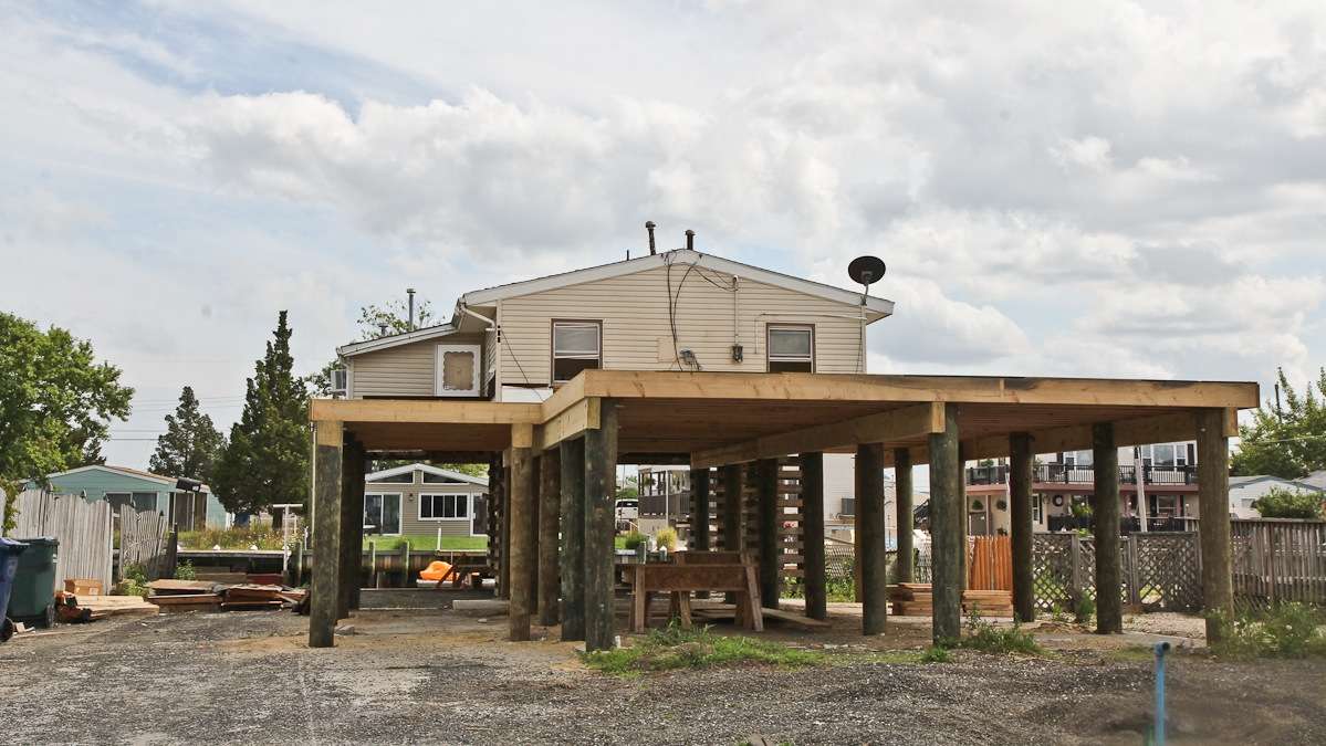 A home is raised in Tuckerton