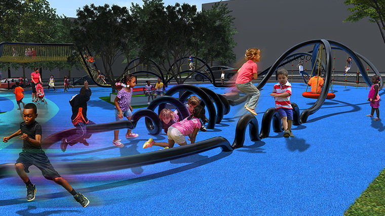 The plan for Cobbs Creek Library was one of three winners in the play space design competition. (Community Design Collaborative)