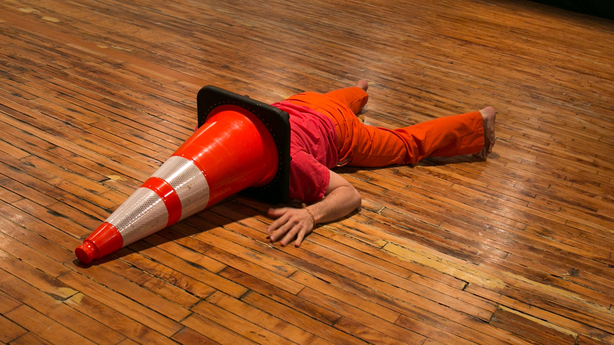 Morgan Andrews during a rehearsal for his performance 