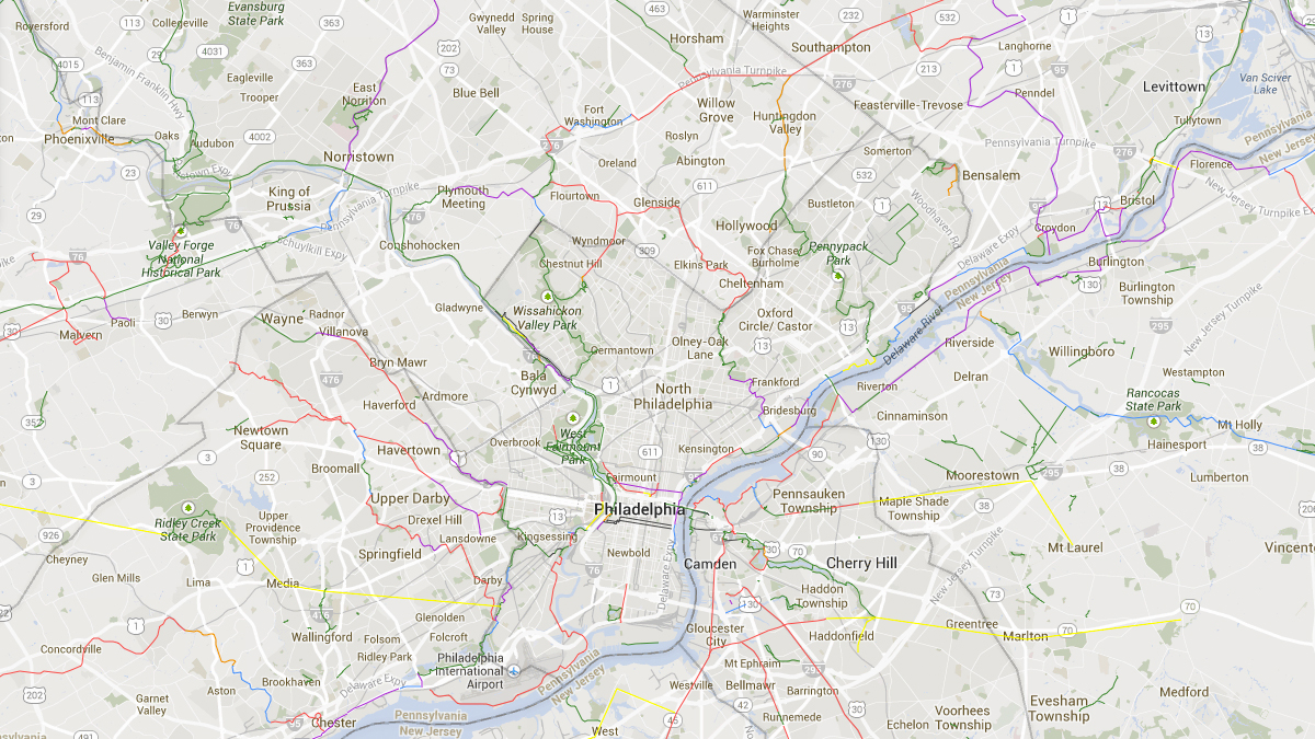  Detail of a map of existing and proposed trails from connectthecircuit.org. 