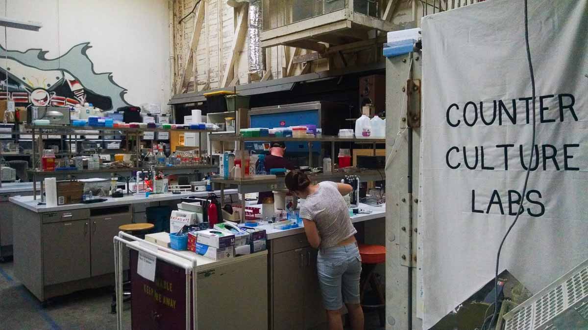 Counter Culture Labs looks like what would happen if your high school science and art classes were held together in the same space. (Andrew Stelzer/for WHYY)