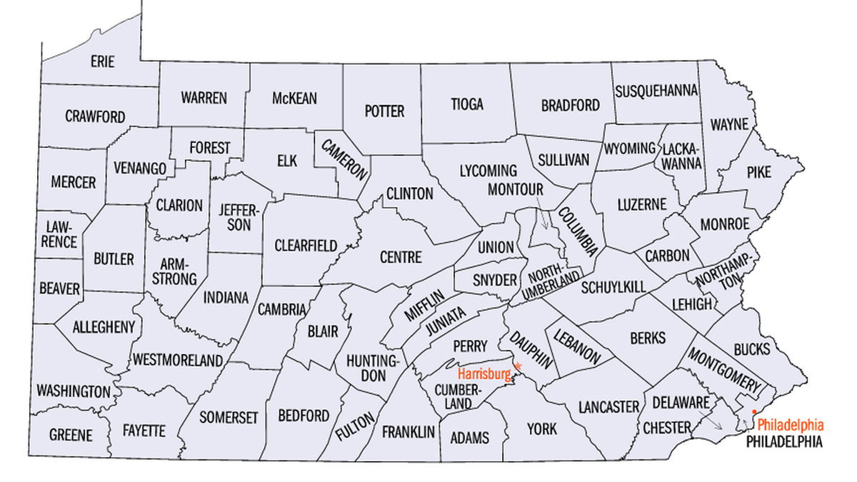 Pa. county map (United States Census Bureau) 